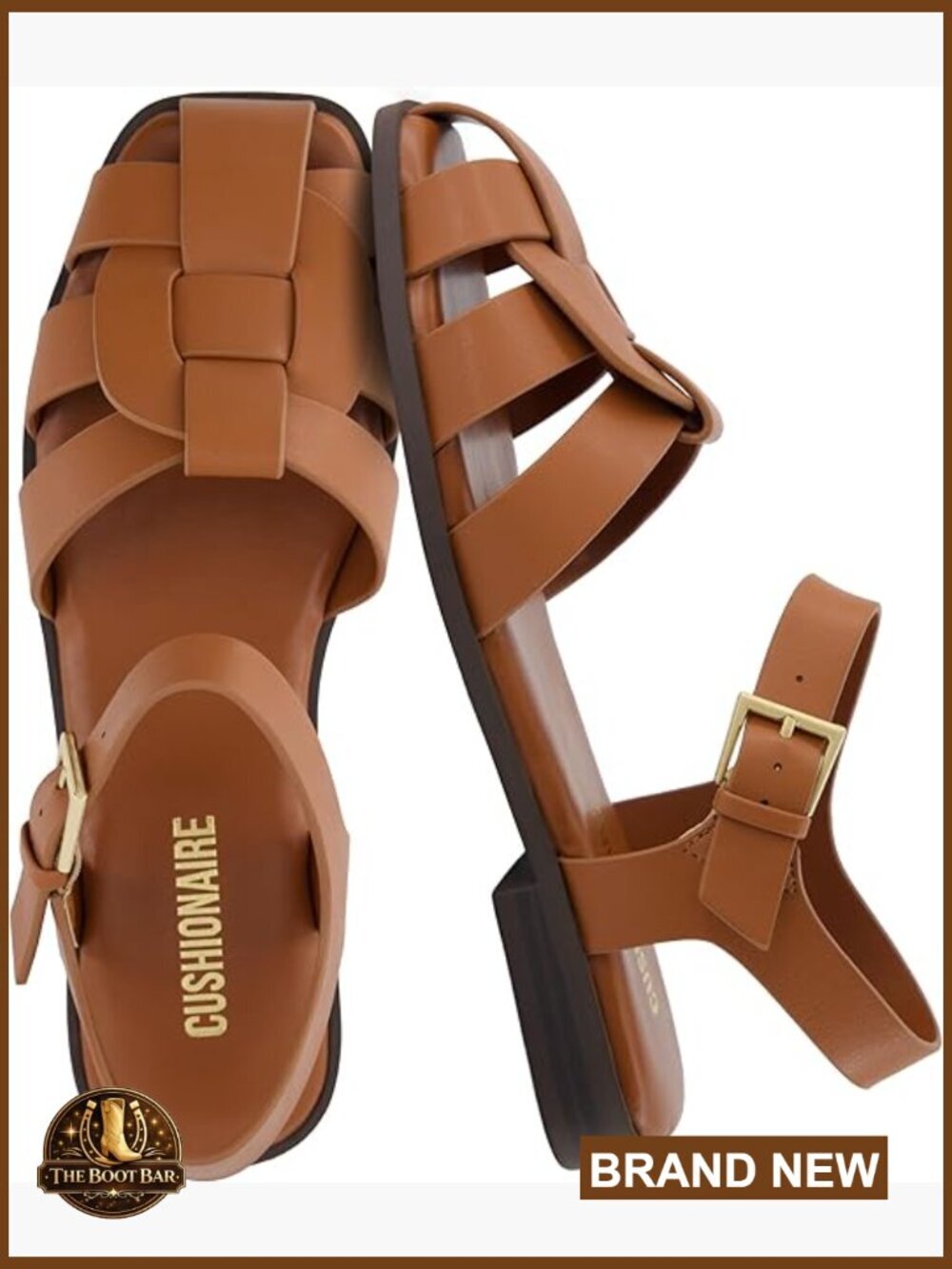 Faux Leather Fisherman Sandals with Adjustable Ankle Strap